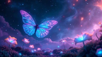 butterfly flying over vibrant natures colorful hd wallpeper