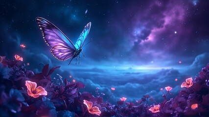 butterfly flying over vibrant natures colorful hd wallpeper
