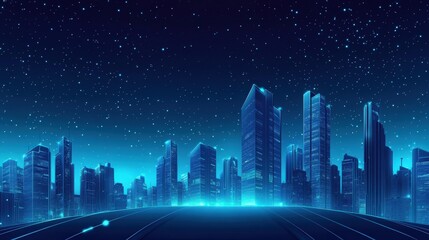 Futuristic Cityscape at Night