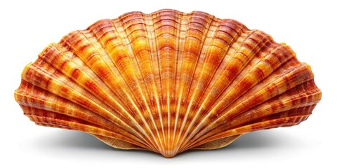 Obraz premium Fresh Scallop Shell Isolated White Background