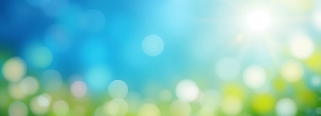 Fototapeta premium Blurred Abstract Spring and Summer Background with Soft Bokeh and Sun Flare