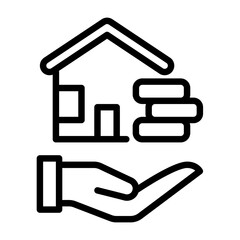 asset outline icon. asset black line illustration.