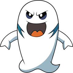 ghost angry cartoon vector art