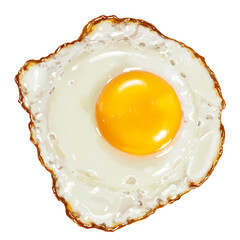 fried egg isolated on white background 