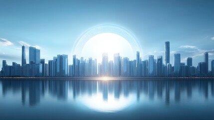 Fototapeta premium Modern City Skyline at Dawn