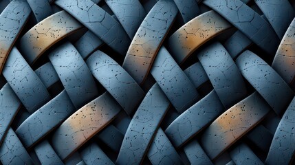 A textured pattern of interwoven blue and metallic elements, creating a visually striking design.