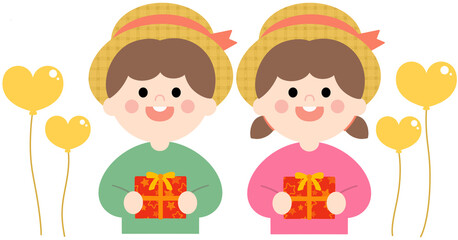 happy family with colorful balloons