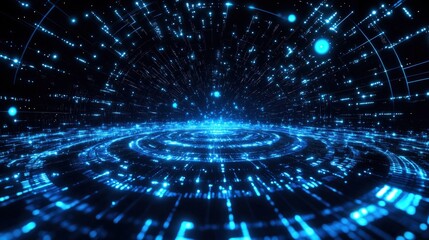 Obraz premium Abstract Digital Universe Tunnel