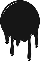 Thick black oil drip forming a rounded, fluid shape.