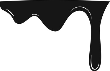 Petroleum dripping in long, thin liquid strands.