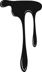 Thick black liquid shape representing a fuel leak with a flowing drip effect.