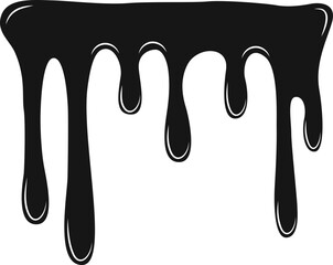 Black inky oil drip forming a smooth, thick, and flowing fluid shape.
