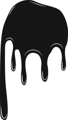 Thick black fluid shape representing a dense, dripping oil flow.