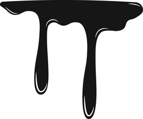 Thick black oil liquid shape with a smooth dripping effect.