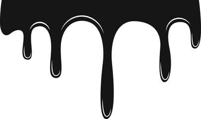 Thick oil pouring shape with smooth dripping edges.