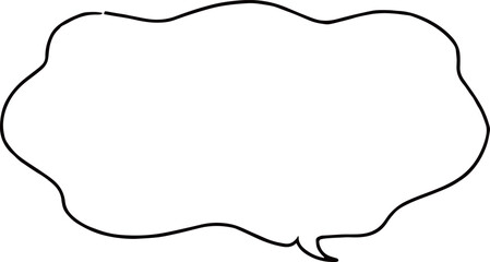 手描きのモノクロ吹き出し（もやもや・白）