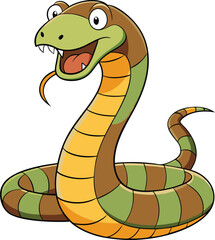 Fototapeta premium rattle snake cartoon vector art