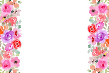 Watercolor flowers background vector for design.