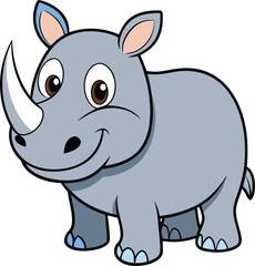 Naklejka premium rhinoceros cartoon vector art