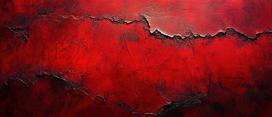 Red Grunge Wall Texture Background with Scratches for Horror and Apocalypse Themes