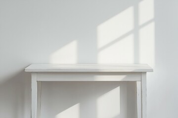 Fototapeta premium A white table with no items on it