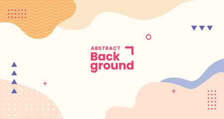 Abstract pastel color background with hand drawn textures, memphis style