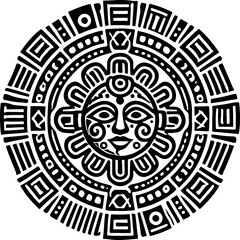 sketch vector illustration silhouette design icon logo symbol tribal rosette mandala style ethnic traditional  