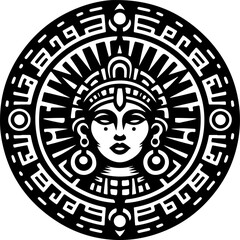 sketch vector illustration silhouette design icon logo symbol tribal rosette mandala style ethnic traditional  