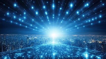 Obraz premium Digital Cityscape of the Future