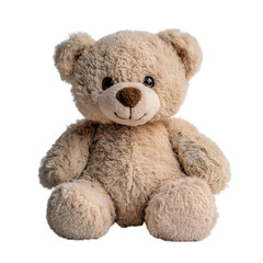 Obraz premium Fluffy Teddy Bear with Gentle Smile Isolated on Transparent Background