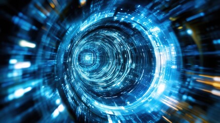 Obraz premium Abstract Futuristic Digital Tunnel