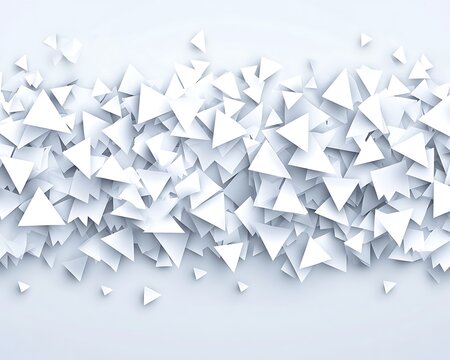 A collection of many white triangles arranged on a surface