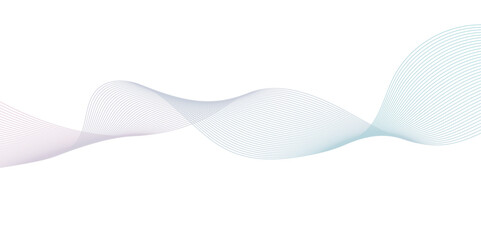 Dynamic minimal smoke blue flow sound line. Abstract glowing white and blue blend line smooth flow soundwave curve energy gradient vector futuristic digital outline line science design.	