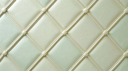Obraz premium A textured surface featuring a diamond pattern with light colors and decorative stitching.