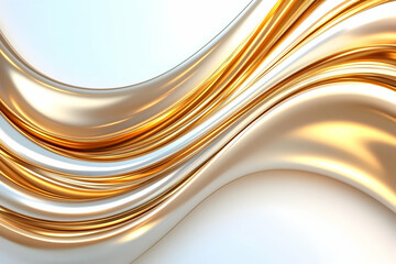 Abstract gold and silver flowing waves