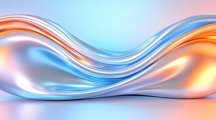 Abstract iridescent liquid flowing in waves, pastel colors, smooth surface