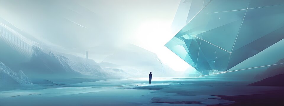 background for an information technology company or background with blue triangles,

