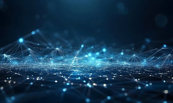 background for an information technology company or background with blue triangles,

