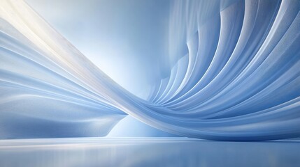 Abstract Light Blue Fabric Drapery