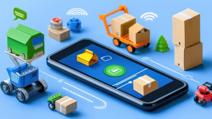 Obraz premium Futuristic high-tech shopping experience virtual marketplace mobile technology digital environment interactive viewpoint