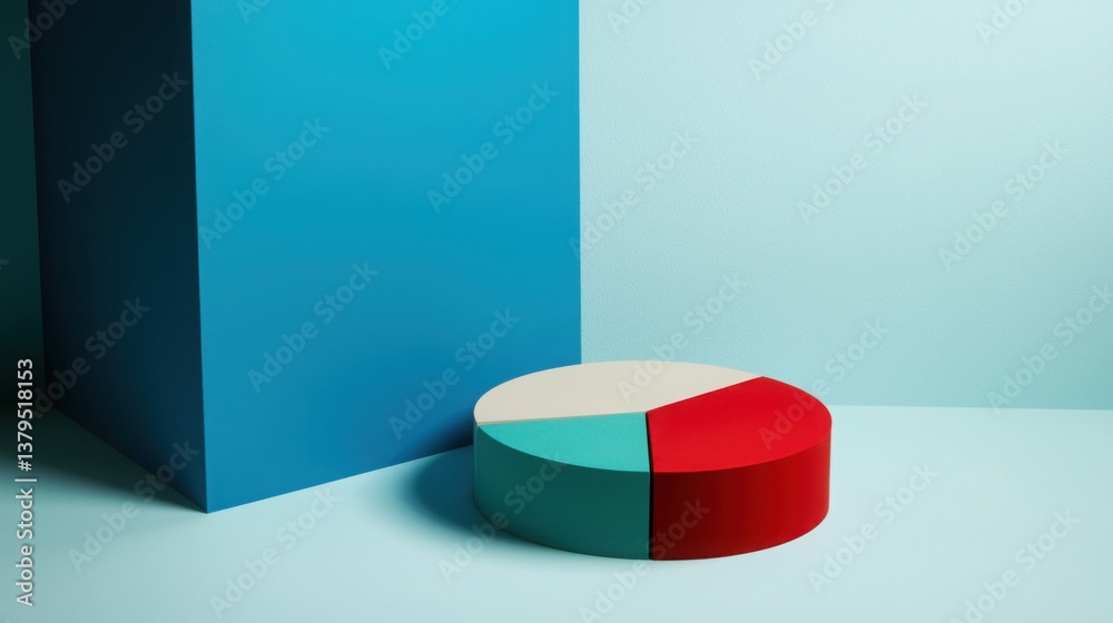 Poster a red and green pie chart depicting segmented data representation for effective visualization and st