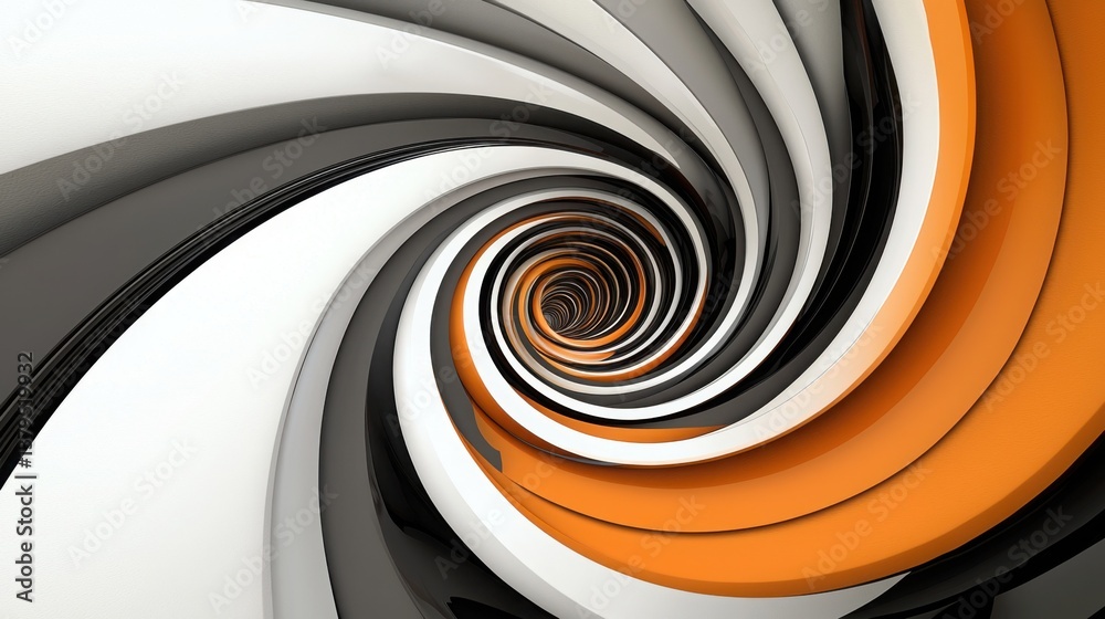 Poster artistic spiral design captured in an abstract style representing motion and creativity in a modern 