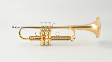 Fototapeta premium Hyperrealistic image of a trumpet studio setting gigapixel quality artistic vision close-up perspective