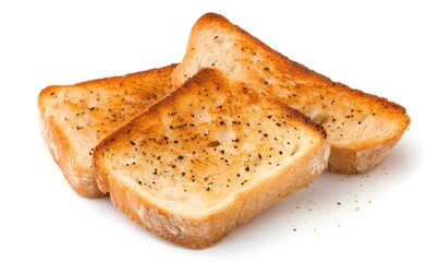 Toasted bread slices, seasoned with pepper, Generative AI