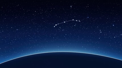 Obraz premium Constellation Aquarius on a Cosmic Horizon