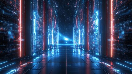 Futuristic Technological Corridor