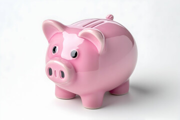 Obraz premium Pink piggy bank on white background (1)