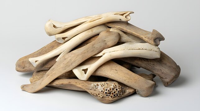 A collection of naturally formed cuttlebones stacked and arranged providing a source of calcium and minerals for the beaks of birds parrots and other pets