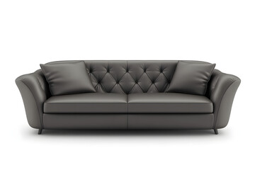 Elegant Dark Leather Sofa Design