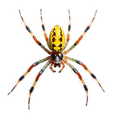 A Beautiful Golden Orb Weaver Spider Isolated on Transparent Background